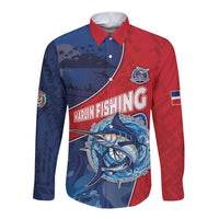 Dominican Republic Fishing Long Sleeve Button Shirt Caribbean Master Baiter - Wonder Print Shop