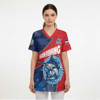 Dominican Republic Fishing Scrub Top Caribbean Master Baiter - Wonder Print Shop