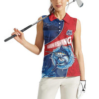 Dominican Republic Fishing Women Sleeveless Polo Shirt Caribbean Master Baiter - Wonder Print Shop