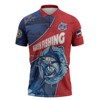 Dominican Republic Fishing Zipper Polo Shirt Caribbean Master Baiter - Wonder Print Shop