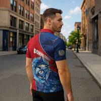 Dominican Republic Fishing Zipper Polo Shirt Caribbean Master Baiter - Wonder Print Shop
