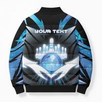 Personalized Bowling Bomber Puffer Jacket Cosmic Strike