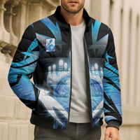 Personalized Bowling Bomber Puffer Jacket Cosmic Strike