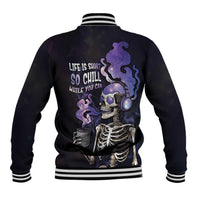 Skull Baseball Jacket Mentally Ill But Totally Chill