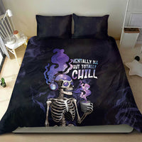 Skull Bedding Set Mentally Ill But Totally Chill