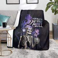 Skull Blanket Mentally Ill But Totally Chill