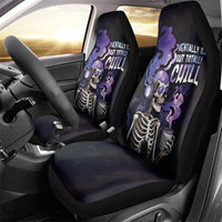 Skull Car Seat Cover Mentally Ill But Totally Chill