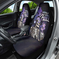 Skull Car Seat Cover Mentally Ill But Totally Chill