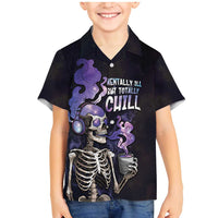 Skull Family Matching Mermaid Dress and Hawaiian Shirt Mentally Ill But Totally Chill