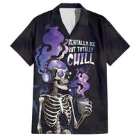 Skull Family Matching Off The Shoulder Long Sleeve Dress and Hawaiian Shirt Mentally Ill But Totally Chill