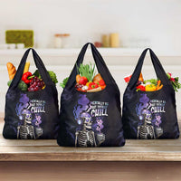 Skull Grocery Bag Mentally Ill But Totally Chill