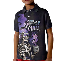 Skull Kid Polo Shirt Mentally Ill But Totally Chill