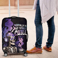 Skull Luggage Cover Mentally Ill But Totally Chill