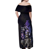 Skull Off Shoulder Maxi Dress Mentally Ill But Totally Chill