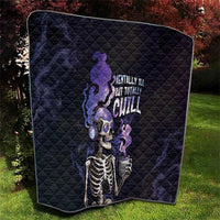 Skull Quilt Mentally Ill But Totally Chill