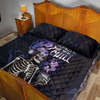 Skull Quilt Bed Set Mentally Ill But Totally Chill