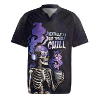 Skull Rugby Jersey Mentally Ill But Totally Chill