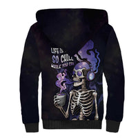Skull Sherpa Hoodie Mentally Ill But Totally Chill
