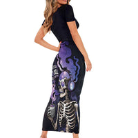Skull Short Sleeve Bodycon Dress Mentally Ill But Totally Chill