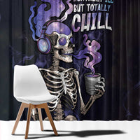 Skull Window Curtain Mentally Ill But Totally Chill