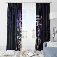 Skull Window Curtain Mentally Ill But Totally Chill