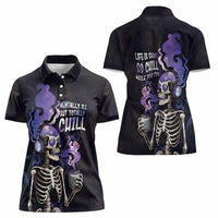 Skull Women Polo Shirt Mentally Ill But Totally Chill