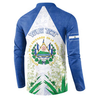 Personalized El Salvador Button Sweatshirt Torogoz Bird Map