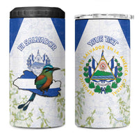 Personalized El Salvador 4 in 1 Can Cooler Tumbler Torogoz Bird Map