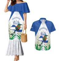 Personalized El Salvador Couples Matching Mermaid Dress and Hawaiian Shirt Torogoz Bird Map