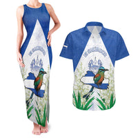 Personalized El Salvador Couples Matching Tank Maxi Dress and Hawaiian Shirt Torogoz Bird Map