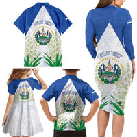Personalized El Salvador Family Matching Long Sleeve Bodycon Dress and Hawaiian Shirt Torogoz Bird Map