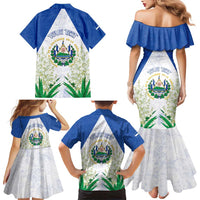 Personalized El Salvador Family Matching Mermaid Dress and Hawaiian Shirt Torogoz Bird Map