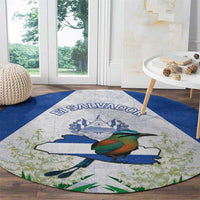 El Salvador Round Carpet Torogoz Bird Map