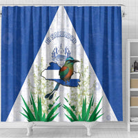 El Salvador Shower Curtain Torogoz Bird Map