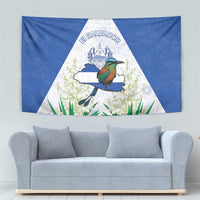 El Salvador Tapestry Torogoz Bird Map