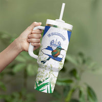 Personalized El Salvador Tumbler With Handle Torogoz Bird Map