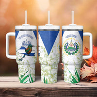 Personalized El Salvador Tumbler With Handle Torogoz Bird Map