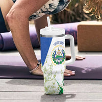 Personalized El Salvador Tumbler With Handle Torogoz Bird Map