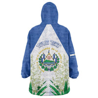 Personalized El Salvador Wearable Blanket Hoodie Torogoz Bird Map