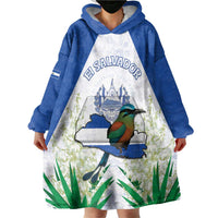 Personalized El Salvador Wearable Blanket Hoodie Torogoz Bird Map
