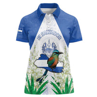 Personalized El Salvador Women Polo Shirt Torogoz Bird Map