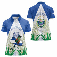 Personalized El Salvador Women Polo Shirt Torogoz Bird Map