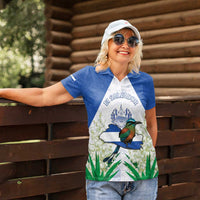 Personalized El Salvador Women Polo Shirt Torogoz Bird Map