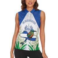 Personalized El Salvador Women Sleeveless Polo Shirt Torogoz Bird Map