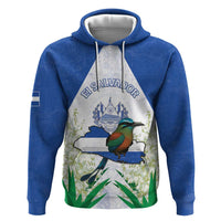 Personalized El Salvador Zip Hoodie Torogoz Bird Map