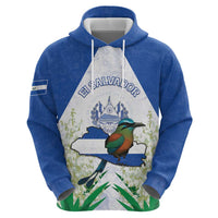 Personalized El Salvador Zip Hoodie Torogoz Bird Map