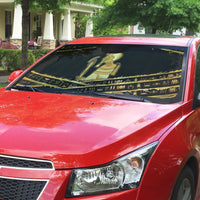 Egyptian God Ptah Auto Sun Shade Gold Mummy Wrap Hieroglyphics Patterns