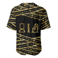 Egyptian God Ptah Baseball Jersey Gold Mummy Wrap Hieroglyphics Patterns
