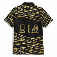 Egyptian God Ptah Hawaiian Shirt Gold Mummy Wrap Hieroglyphics Patterns