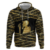 Egyptian God Ptah Hoodie Gold Mummy Wrap Hieroglyphics Patterns